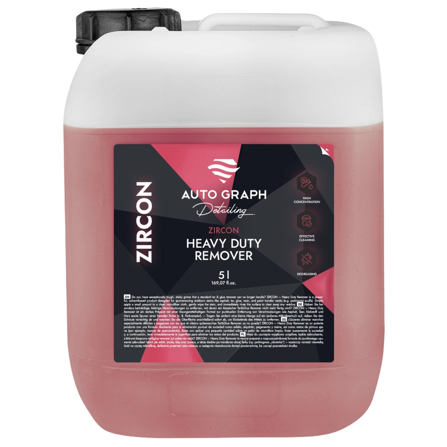 Auto Graph ZIRCON Heavy Duty Remover - Mocny preparat do usuwania smoły, kleju oraz żywicy 5L