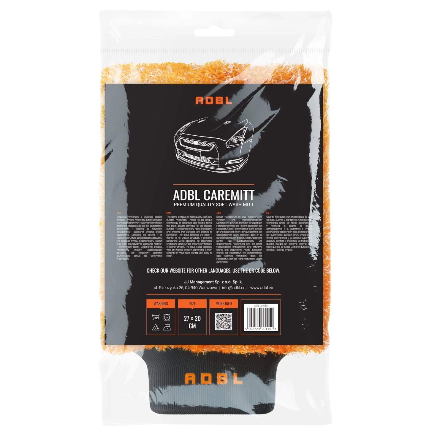 ADBL CareMitt - delikatna rękawica do mycia z miękkiej mikrofibry