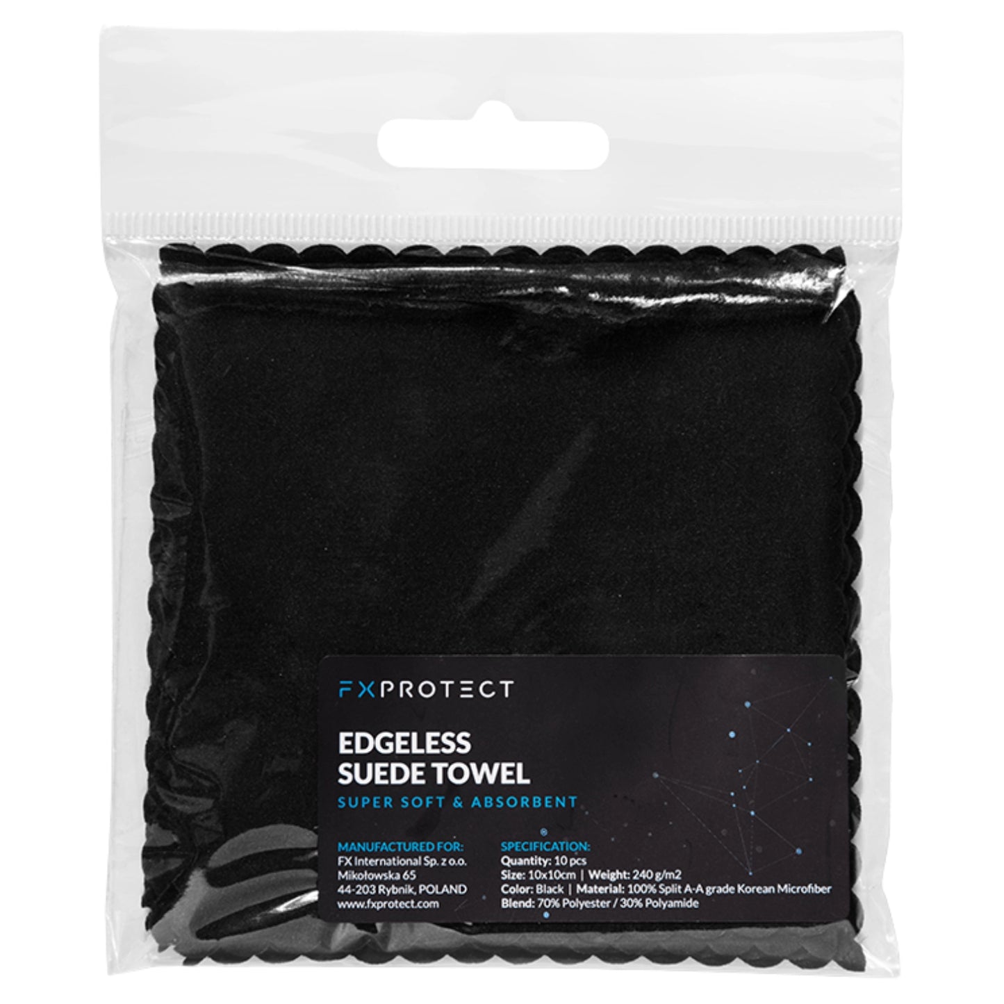 FX PROTECT Suede – mikrofibra do aplikacji powłok ochronnych 10x10cm