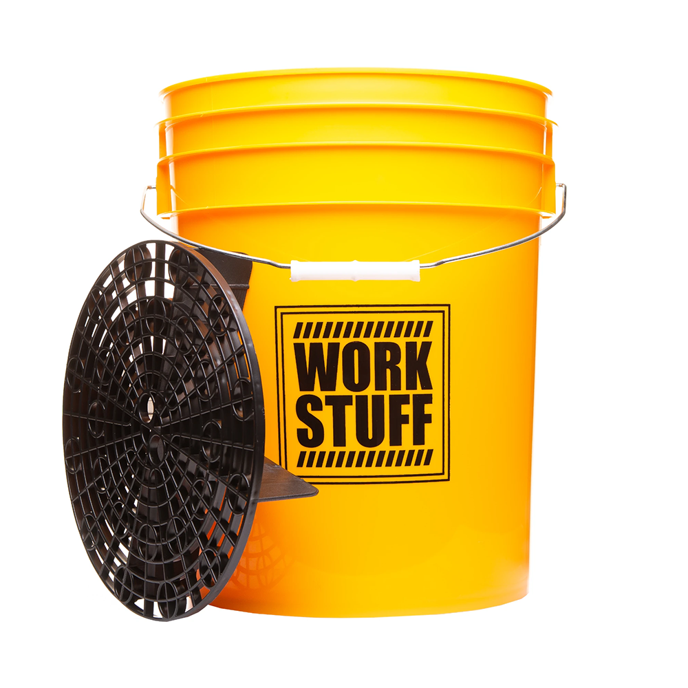 Work Stuff "WASH" żółte wiadro detailingowe + Separator brudu