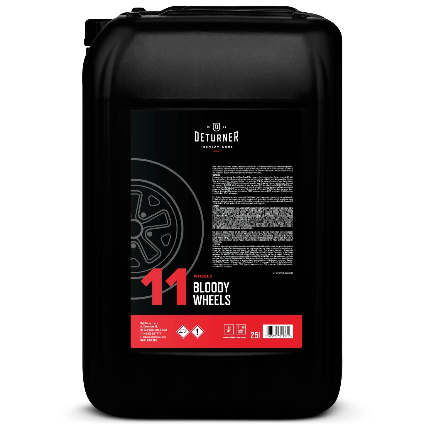 Deturner Bloody Wheels - żelowy preparat do usuwania zanieczyszczeń metalicznych, deironizer 25L