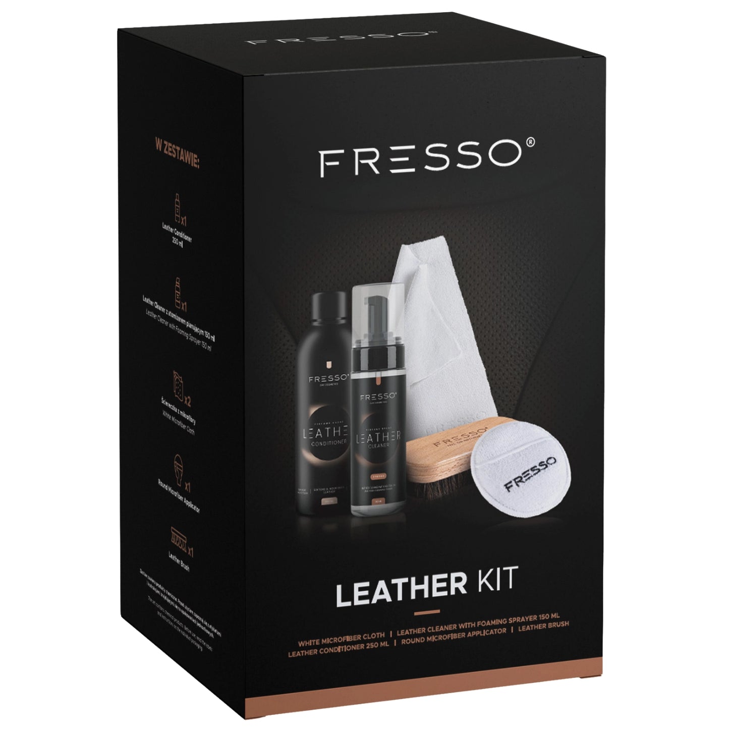 Fresso Leather Kit - Zestaw do kompleksowej pielęgnacji skórzanej tapicerki