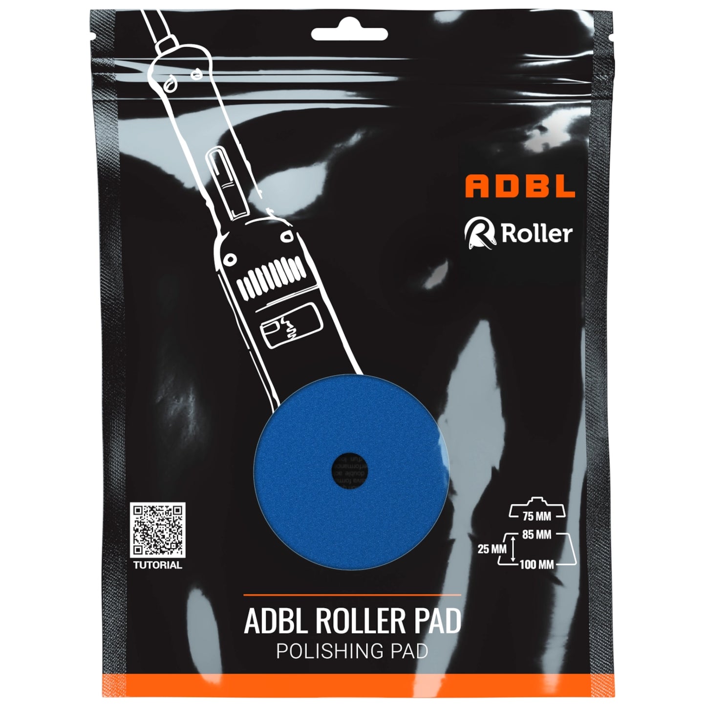 ADBL Roller Pad DA-Hard Cut – bardzo twardy pad polerski, niebieski - 85/100mm
