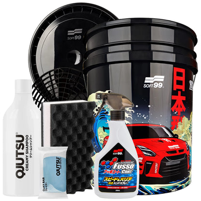 Soft99 Bucket Set - wiadro 19L do mycia auta z Grit Guard z kosmetykami samochodowymi